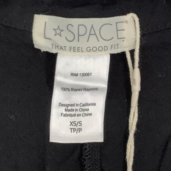 L SPACE Size XS/S Black Pacifica Ruched Mini Tunic Shirt Dress 3/4 Sleeve NWT - Picture 3 of 5